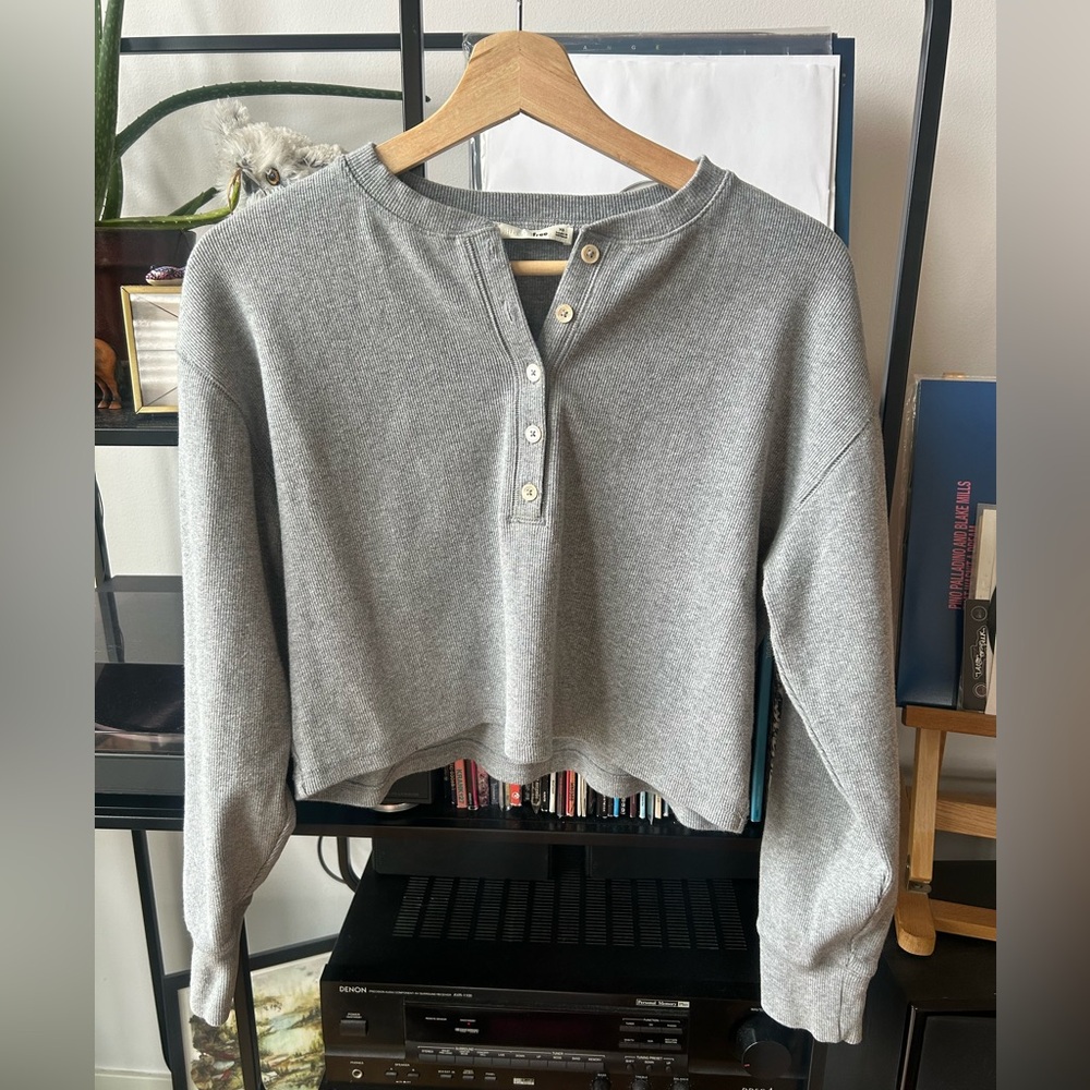 Wilfred free waffle knit crop top